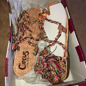Circus by Sam Edelman boho tassel wrap sandals